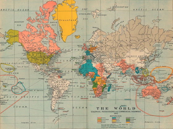Weltkarte 1910